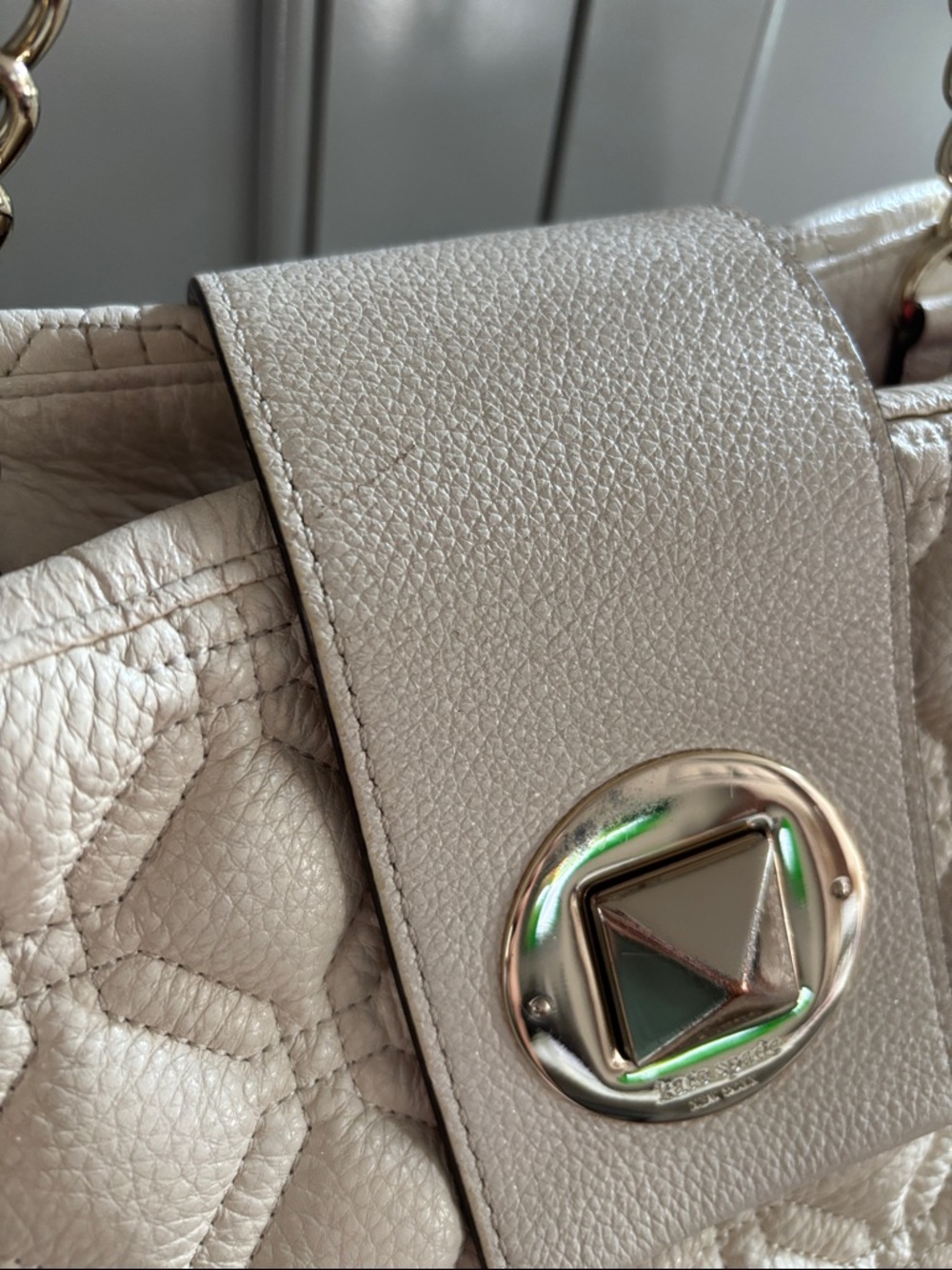 Kate Spade Astor Court ELENA Leather Shoulder Bag Tote Bone - Picture 3 of 12
